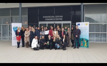 Policewomen  from whole country at a workshop on the role of policewomen in the process of reducing irregular migration